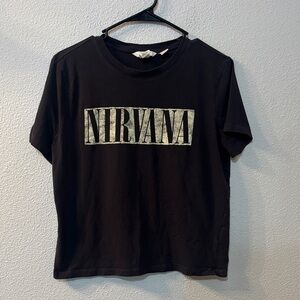 H&M Nirvana Gray Graphic T-Shirt